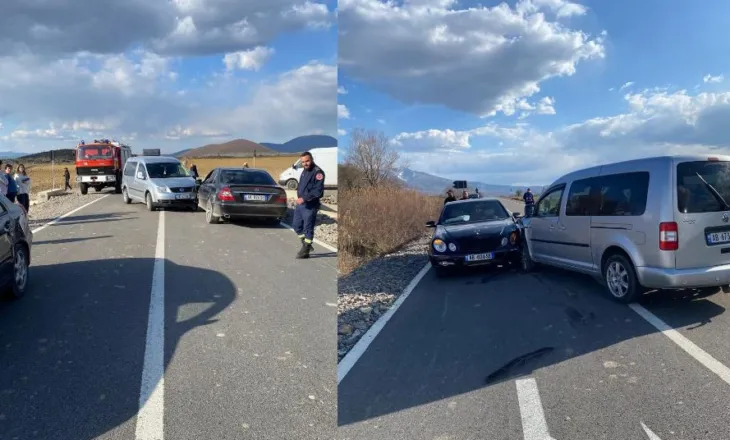 Lëndohen dy persona nga përplasja e dy automjeteve në rrugën Korçë–Ersekë
