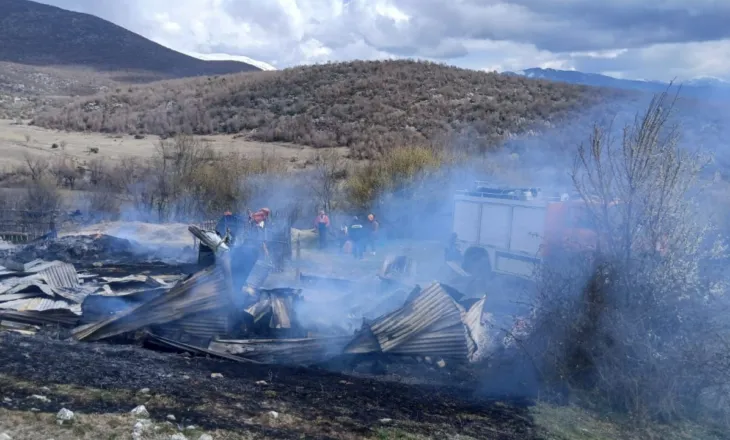 Merr flakë një stallë bagëtish në Kolonjë, dëme të shumta materiale