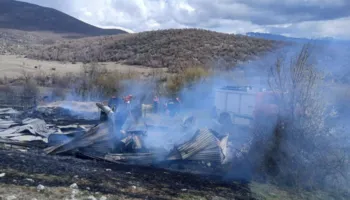 Merr flakë stalla në Kolonjë, digjen misër, elb dhe jonxhë