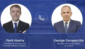 Ministri Hoxha bisedë telefonike me homologun grek, në fokus marrëdhëniet mes dy vendeve