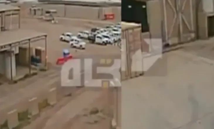 Momenti kur droni i grupit irakian i mbështetur nga Irani godet bazën ushtarake amerikane në Bagdad