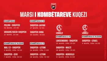 Muaji kuqezi! Sfida historike për ekipet kombëtare, kalendari i ndeshjeve