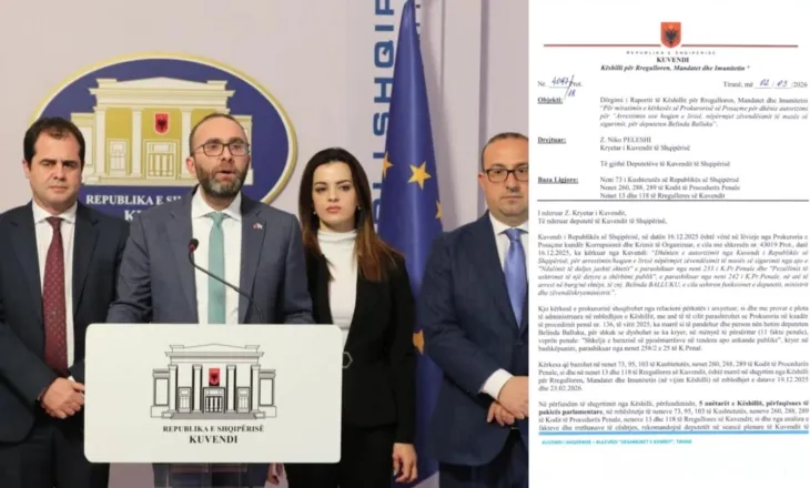 PD dorëzon në Kuvend raportin e Këshillit të Mandateve: Të jepet autorizim për arrestimin të Ballukut