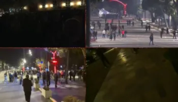 Protestuesit sulmojnë me molotovë selinë e PS-së, policia hedh ujë drejt tyre