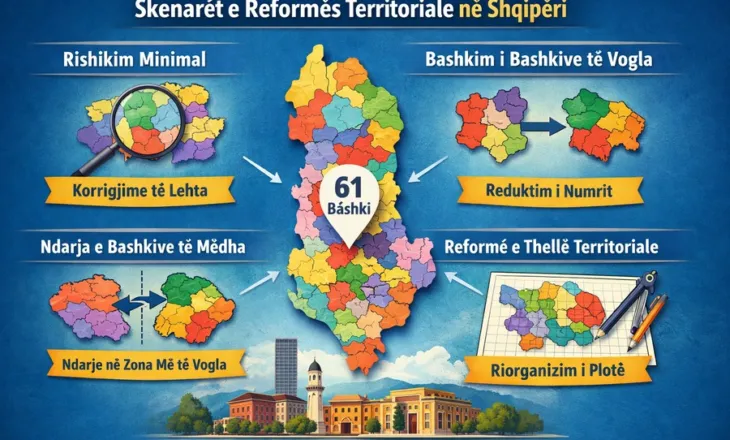 Reforma Territoriale, zbardhen detaje nga drafti i PS, ja katër skenarët si mund të ndahen bashkitë e Shqipërisë