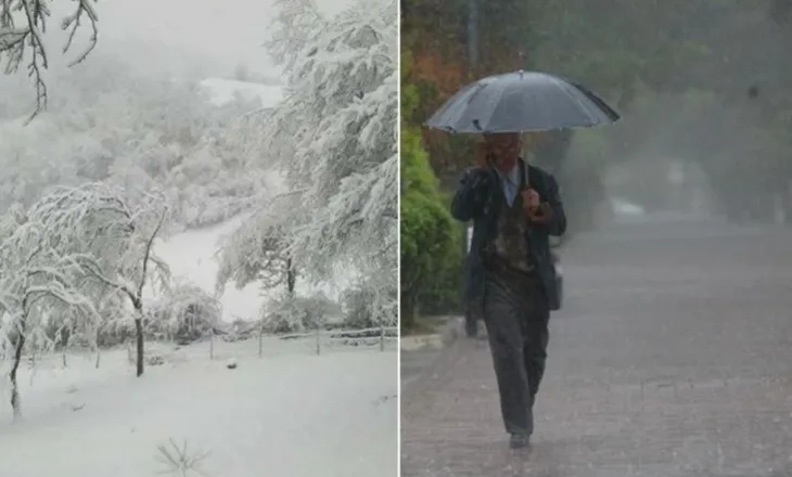 Reshje të lehta shiu dhe dëborë, e enjtja me mot të paqëndrueshëm