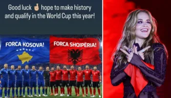 Rita Ora karikon Kosovën dhe Shqipërinë: Shpresoj që të bëni histori dhe të kualifikoheni në Botëror