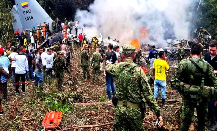Rrëzimi i aeroplanit ushtarak në Kolumbi, 66 të vdekur dhe dhjetëra të plagosur