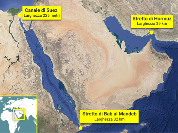 Tri ngushticat kyçe të Gadishullit Arabik. Lufta dhe rëndësia strategjike e rrugëve të naftës