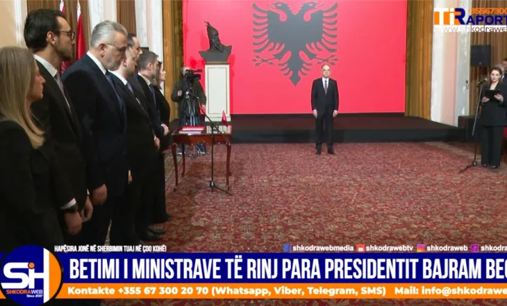 VIDEO – Betohen para presidentit Begaj ministrat e rinj, nisin zyrtarisht detyrën 7 anëtarët e rinj të qeverisë
