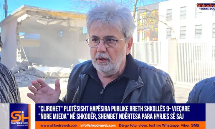 VIDEO – “Çlirohet” plotësisht shkolla “Ndre Mjeda” në Shkodër, shembet ndërtesa para saj…