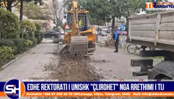 VIDEO – Hiqet edhe një tjetër rrethim në Shkodër, “çlirohet” nga vazo e bordura Rektorati i “Luigj Gurakuqit”