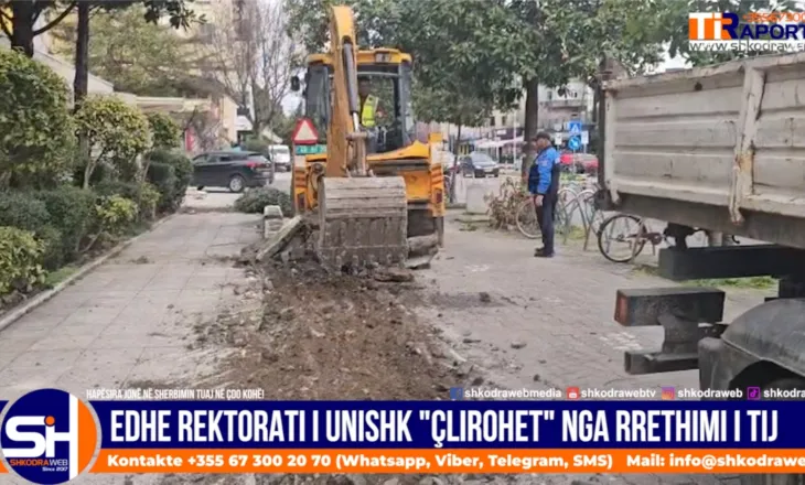 VIDEO – Hiqet edhe një tjetër rrethim në Shkodër, “çlirohet” nga vazo e bordura Rektorati i “Luigj Gurakuqit”