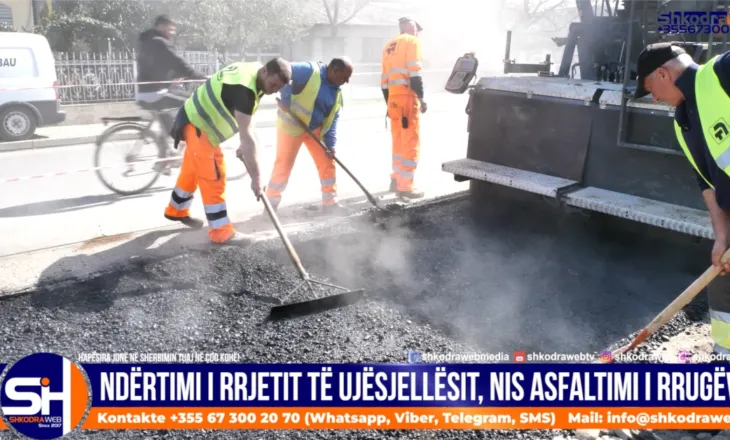 VIDEO – Projekti i ndërtimit të rrjetit të ri të ujësjellësit, nis asfaltimi i aksit nacional në Shkodër…