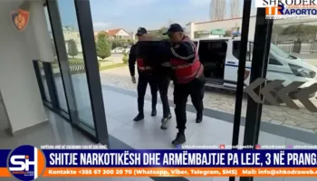 VIDEO – Shitje narkotikësh dhe armëmbajtje pa leje, policia arreston 3 persona, një i mitur…