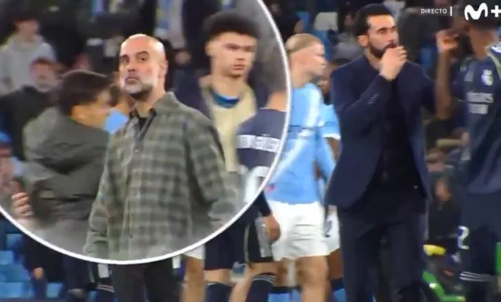 VIDEO/ Trajneri i Manchester City kapet me Rudiger pas ndeshjes, tallet duke i dhënë një puthje mbrojtësit të Real Madrid