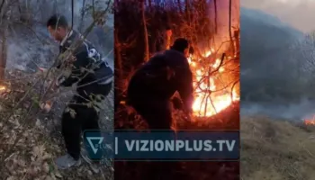 Zjarr në Proptisht, era favorizon flakët