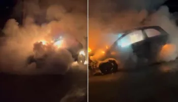 Zjarri shkrumbon makinën në Korçë, nis hetimi për ngjarjen