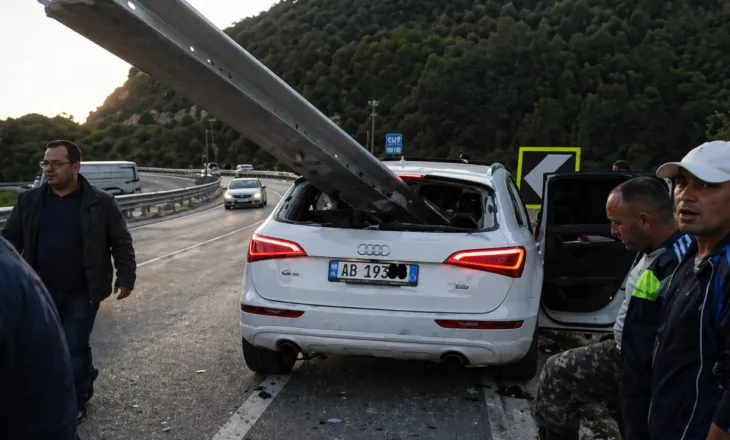 Aksident i rëndë te tuneli i Llogarasë, barriera metalike depërton tej për tej automjetin