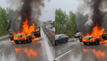 Aksident në Marikaj, makina shpërthen në flakë në aksin Durrës-Vorë