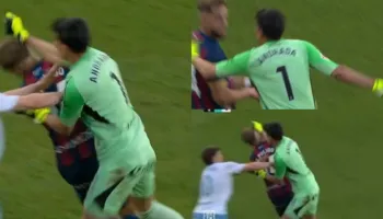 Çmenduri totale në Spanjë, portieri godet me grusht kundërshtarin në derbi: “Nuk duhet të luajë më kurrë” (video)