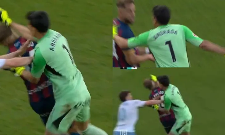 Çmenduri totale në Spanjë, portieri godet me grusht kundërshtarin në derbi: “Nuk duhet të luajë më kurrë” (video)