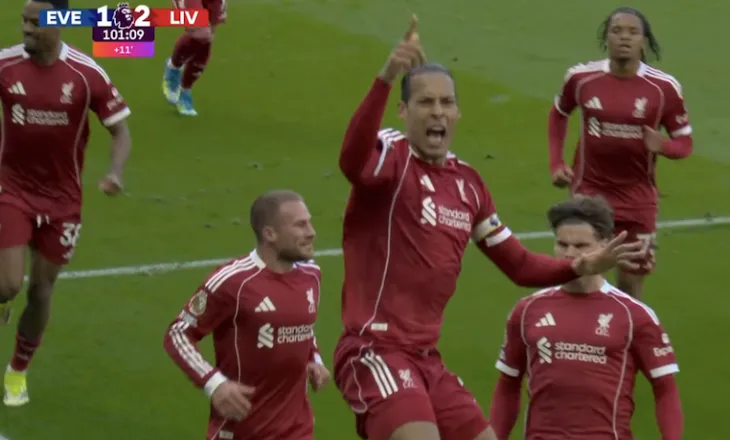 Fitore e çmendur e Liverpool-it në derbi, Van Dijk shënon në minutën e 101-të. Broja luan minutat e fundit në humbjen e Burnley
