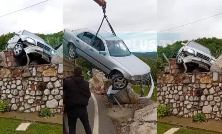 Makina përfundon në oborrin e banesës në Klos
