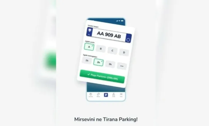 Nga karta e rezidentit tek rezervimet me pagesë, lançohet Tirana Parking App