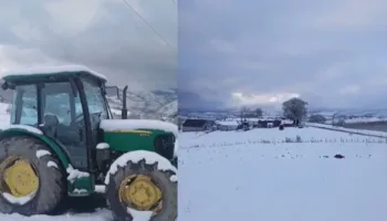 Pranverë me dëborë/ Zbardhen zonat malore të Kukësit, nuk shkaktohen probleme në qarkullim