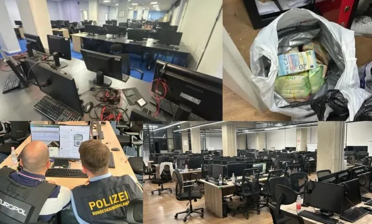 Thasë të mbushur me euro, Europol nxjerr pamjet nga aksioni i call center-ave në Tiranë
