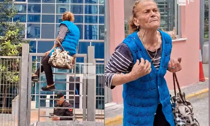 VIDEO / “Më kanë marrë pronën”/ Gruaja nga Kurbini hipën mbi hekurat e SPAK, nxirret me forcë nga punonjësit e sigurisë