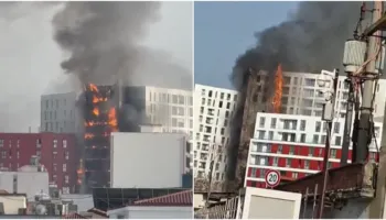 Zjarri masiv në pallatin në Tiranë, QSUT: 4 qytetarë dhe 3 zjarrfikës po trajtohen për asfiksi