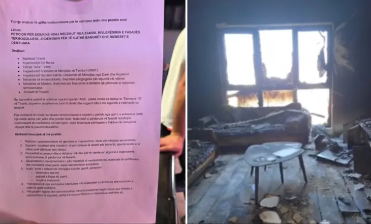 Zjarri te pallati pranë QSUT, banorët e prekur nënshkruajnë një peticion me 10 kërkesa urgjente