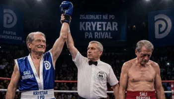 Balla ironizon “garën” në PD, publikon foton e Berishës duke u ndeshur me veten në ring