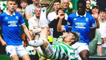 Celtic triumfon në “The Old Firm Derby” dhe rikthehet fuqishëm në garë për titullin, dy javë para fundit (video)