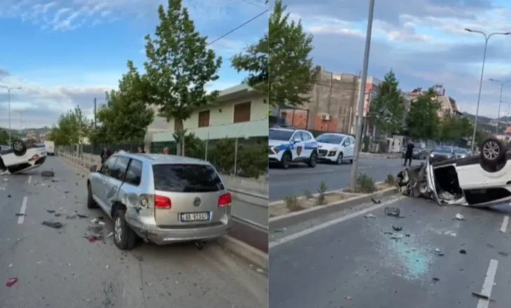 Dy aksidente në Durrës, makina përmbyset në rrugën Spitallë-Porto Romano