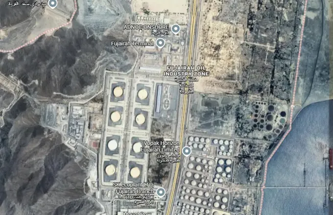 Emiratet e Bashkuara Arabe nën sulm, Irani godet terminalin e naftës në Fujairah
