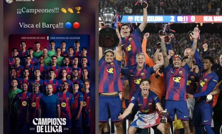 Lionel Messi nuk mungon në festën e Barçës, ja urimi “ekspres” pas fitimit të titullit