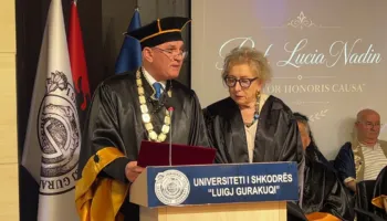 Lucia Nadin “Honoris Causa”, Universiteti i Shkodrës nderon studiuesen italiane për kontributin në historinë shqiptare