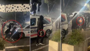 Militanti i Berishës hedh bombën molotov në mes të turmës së protestuesve dhe fshihet pas makinës