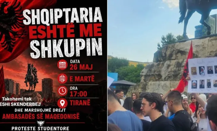 “Ne jemi bashkë”/Nis protesta studentore në sheshin “Skënderbej” në mbrojtje të studentëve shqiptarë në RMV:O sa mirë..