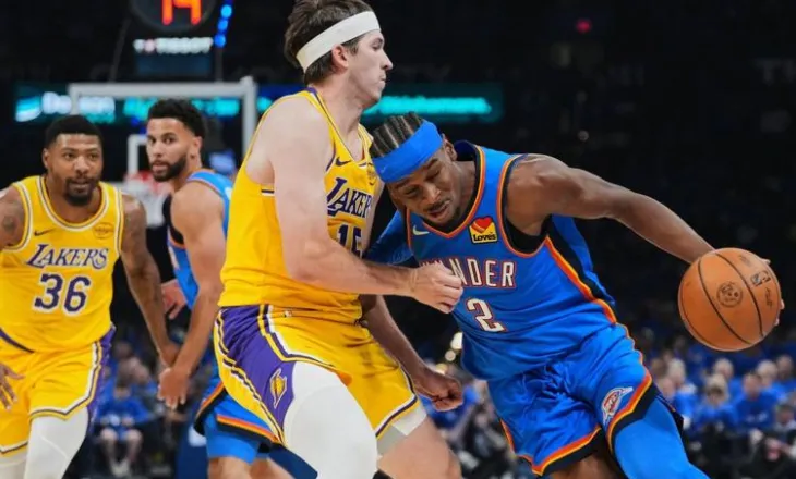 Oklahoma mposht Lakers në gjysmëfinalen e parë, Detroit triumfon ndaj Cleveland