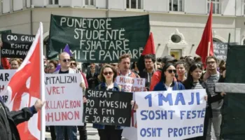 Protestë për 1 Majin në Prishtinë, sindikatat dalin në mbështetje të punëtorëve