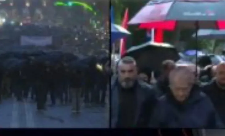 Shiu nuk e ndal/ Kreu i PD, Sali Berisha del nga selia blu, niset drejt Kryeministrisë për t’ju bashkuar protestuesve