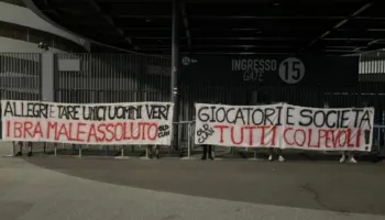 ‘Tare dhe Allegri, burra të vërtetë. Ibra, e keqja absolute’/ Tifozët e Milanit vijojnë kontestimin ndaj klubit