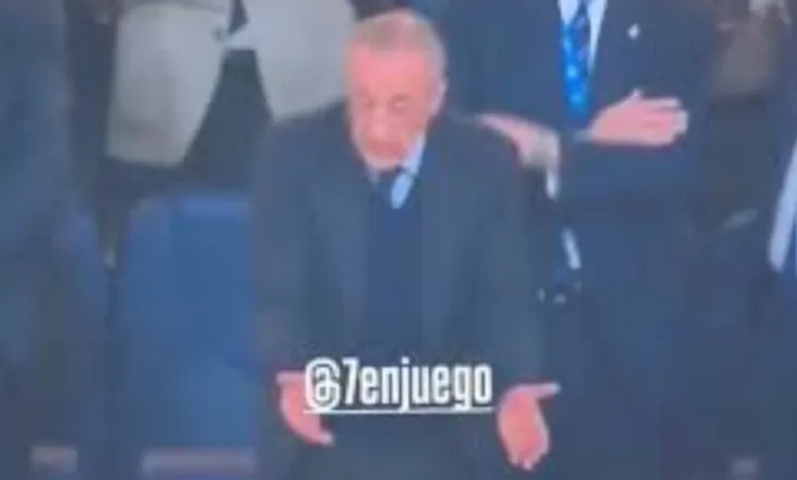 Tension në tribunën e “Santiago Bernabeu”-t, Florentino Perez “përplaset” me një tifoz gjatë ndeshjes me Oviedon