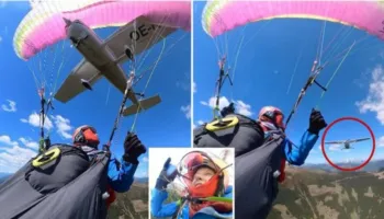 U hodh me parashutë/ Gruaja i mbijeton mrekullisht përplasjes me aeroplanin