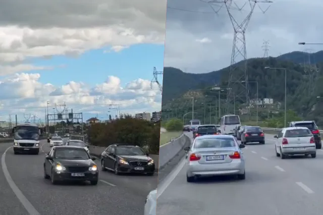 “Verdheblutë pushtojnë Tiranën”/ Autokolona pafund me tifozë nga Elbasani drejt “Air Albania”,gati për Egnatian (VIDEO)
