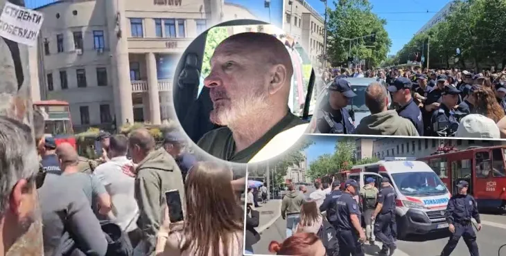 VIDEO/ Beograd, makina futet mes protestës së studentëve, plagoset një qytetar